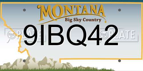 9IBQ42 Montana License Plate