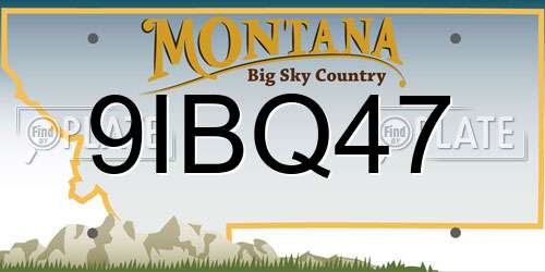 9IBQ47 Montana License Plate