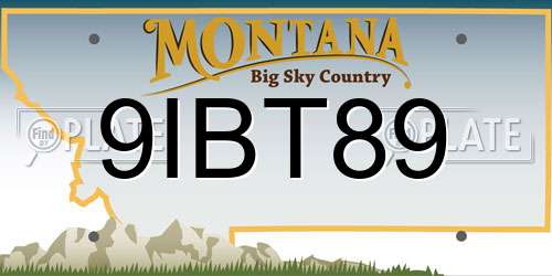 9IBT89 Montana License Plate