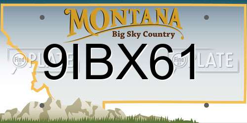 9IBX61 Montana License Plate