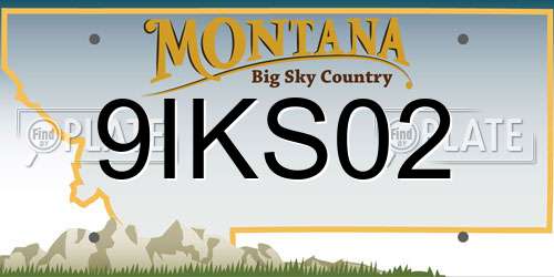 9IKS02 Montana License Plate