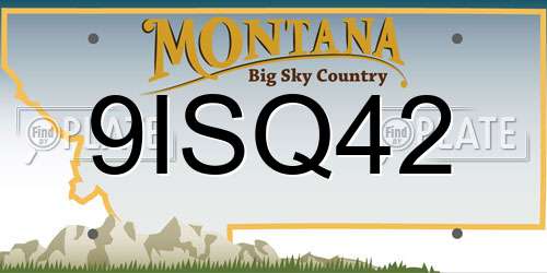 9ISQ42 Montana License Plate