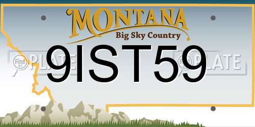 9IST59 Montana License Plate