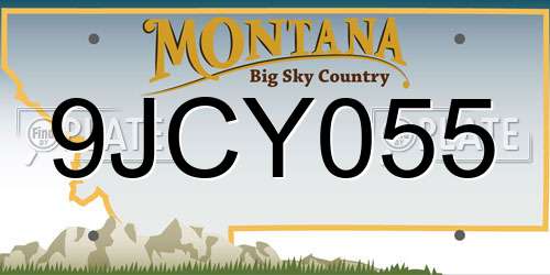 9JCY055 Montana License Plate