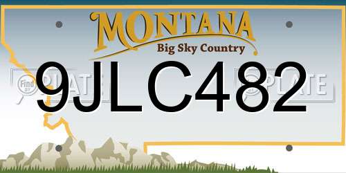 9JLC482 Montana License Plate