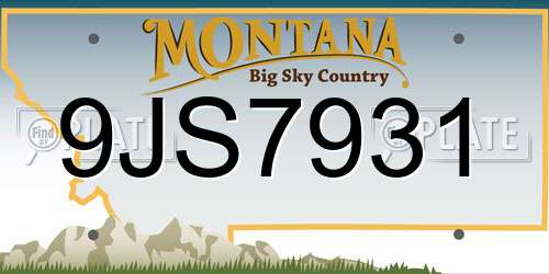 9JS7931 Montana License Plate