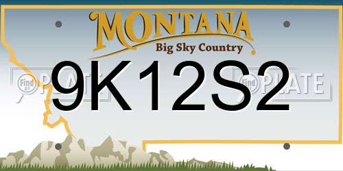 9K12S2 Montana License Plate