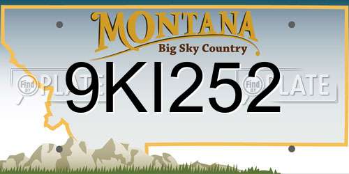 9KI252 Montana License Plate