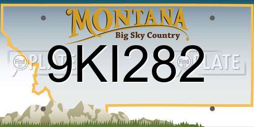 9KI282 Montana License Plate