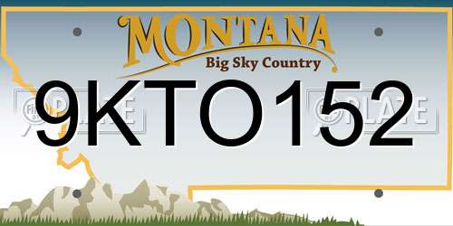 9KTO152 Montana License Plate