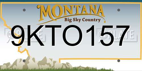 9KTO157 Montana License Plate