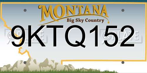 9KTQ152 Montana License Plate