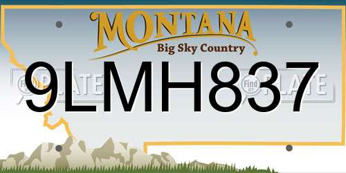 9LMH837 Montana License Plate