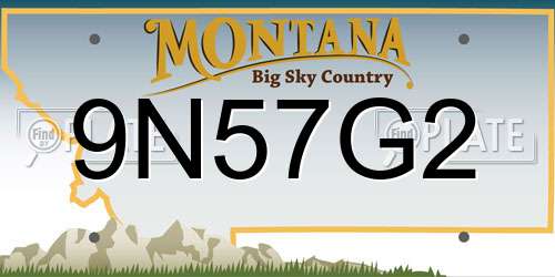 9N57G2 Montana License Plate