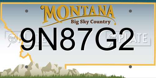 9N87G2 Montana License Plate