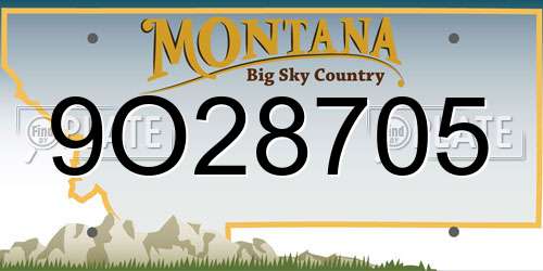 9O28705 Montana License Plate