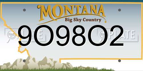 9O98O2 Montana License Plate