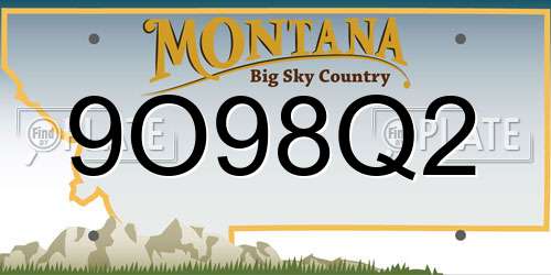9O98Q2 Montana License Plate