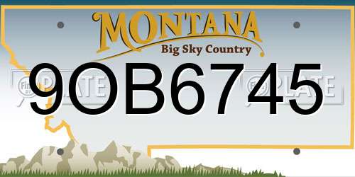 9OB6745 Montana License Plate