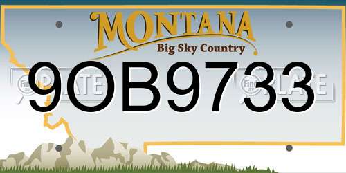 9OB9733 Montana License Plate