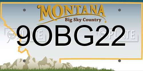 9OBG22 Montana License Plate