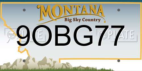 9OBG77 Montana License Plate