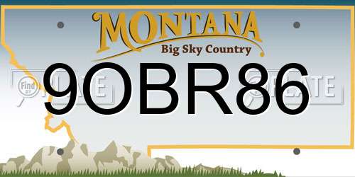 9OBR86 Montana License Plate
