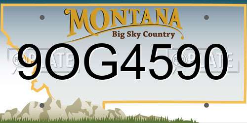 9OG4590 Montana License Plate