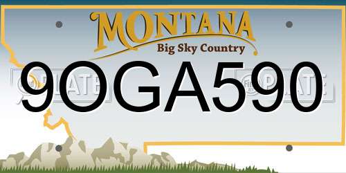 9OGA590 Montana License Plate