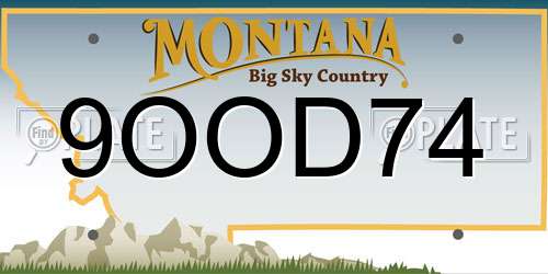 9OOD74 Montana License Plate