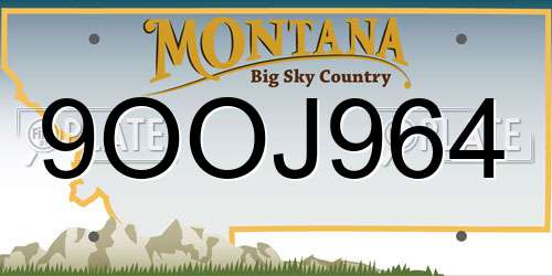 9OOJ964 Montana License Plate