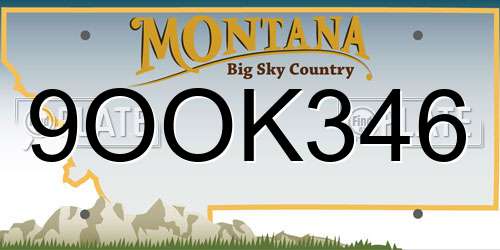 9OOK346 Montana License Plate