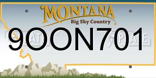 9OON701 Montana License Plate