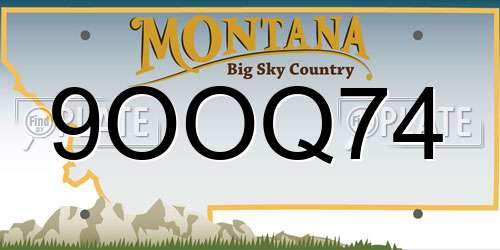 9OOQ74 Montana License Plate