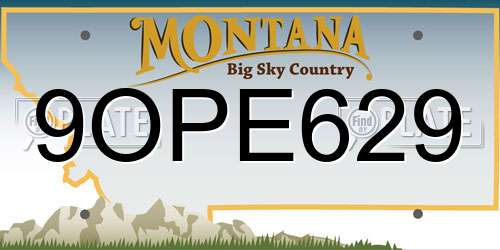 9OPE629 Montana License Plate