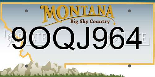 9OQJ964 Montana License Plate