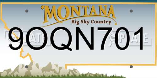 9OQN701 Montana License Plate