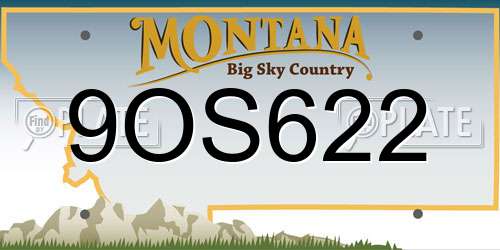 9OS622 Montana License Plate