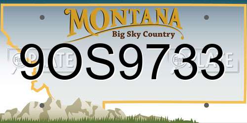 9OS9733 Montana License Plate