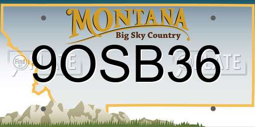 9OSB36 Montana License Plate