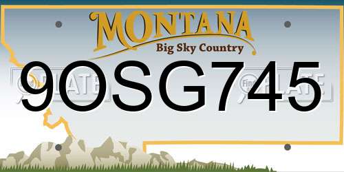 9OSG745 Montana License Plate