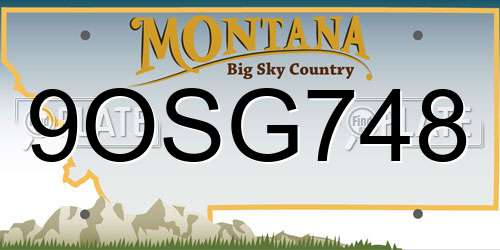 9OSG748 Montana License Plate