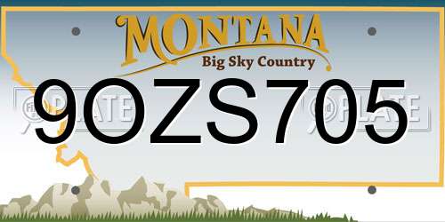 9OZS705 Montana License Plate