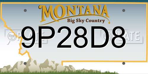 9P28D8 Montana License Plate