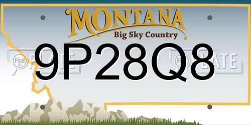 9P28Q8 Montana License Plate