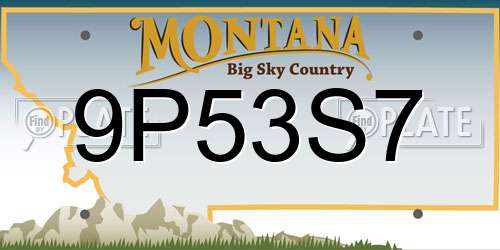 9P53S7 Montana License Plate