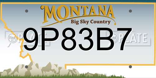 9P83B7 Montana License Plate