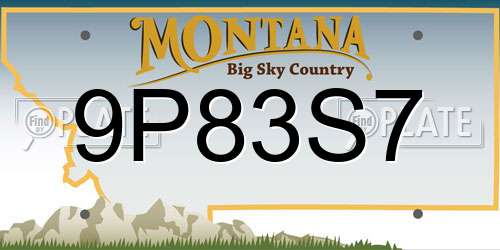 9P83S7 Montana License Plate