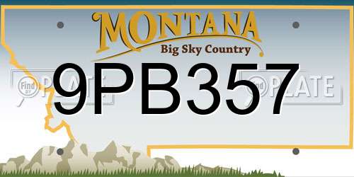 9PB357 Montana License Plate