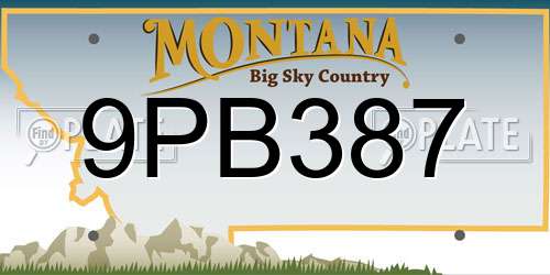 9PB387 Montana License Plate